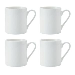 4pc Mikasa Egret Kitchen China Mug Set 380ml White