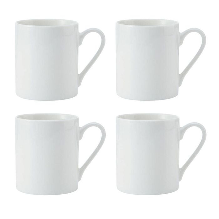 4pc Mikasa Egret Kitchen China Mug Set 380ml White