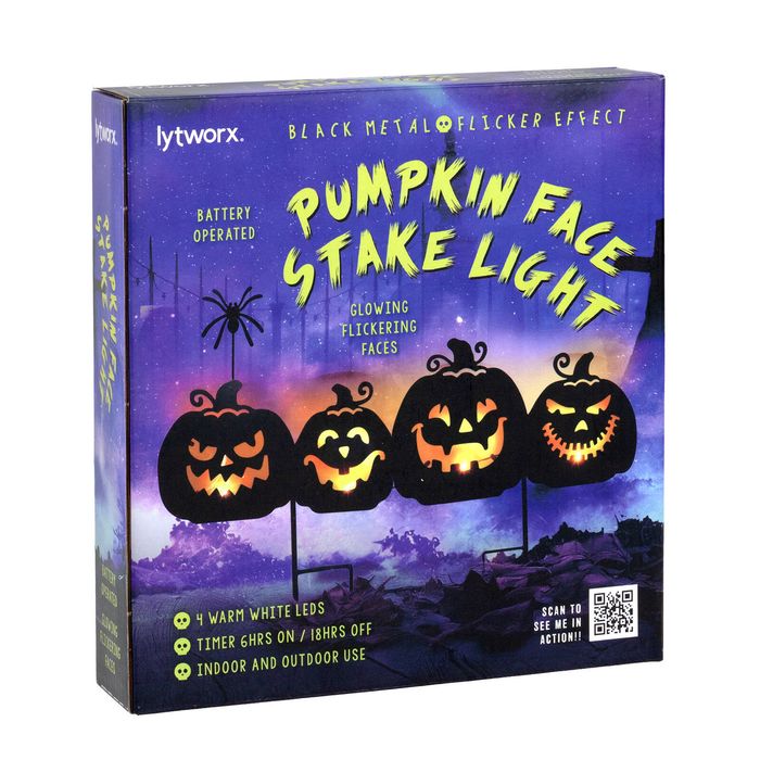 Lytworx Battery Operated Pumpkin Face Stake Light