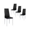 Costway 4x Pvc Leather Dining Chairs Upholstered Seat Black