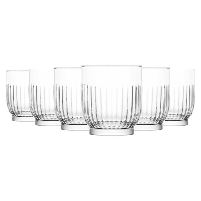 LAV 12 Piece Tokyo Art Deco Whiskey Glasses Set - Vintage Old Fashioned Rocks Tumblers - 330ml