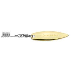 Ecogear Metal Blade For Soft Plastic Fishing Lure Gold Long Leaf