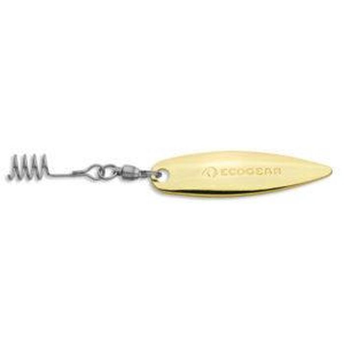Ecogear Metal Blade For Soft Plastic Fishing Lure Gold Long Leaf