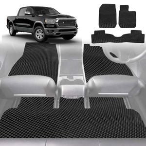 6D Diamond Car Floor Mats for RAM 1500 Laramie 2019-Current-Full Set-Black-Outback GT
