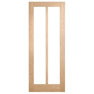 Corinthian 2340 x 920 x 35mm Internal Door White Oak Moda Clear Glass AMODG17 - 920mm