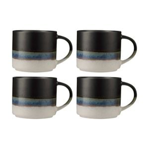 4pk Maxwell & Williams The Mug Club Earthy Mug 370ml - Black