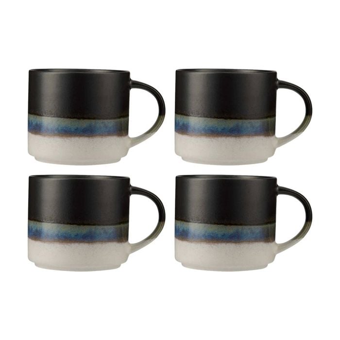 4pk Maxwell & Williams The Mug Club Earthy Mug 370ml - Black