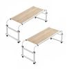 Soga 2x 120x45cm Wood Cross Bed Movable Desk Table Adjustable Height Length