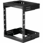 StarTech.com 2-Post 12U Heavy-Duty Wall Mount Network Rack, 19" Open Frame Server Rack with Adjustable Depth