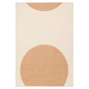 Loopsie-220cm X 150cm-carretera Printed Orange & Cream Washable Rug
