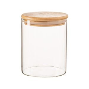 Argon Tableware Scandi Glass Storage Jar with Wooden Lid - 750ml