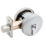 Gainsborough Satin Chrome Single Cylinder Round Smooth Keyed G2 Deadbolt
