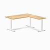 Desky Fixed Height White Oak Hardwood L-shape Office Desk 1500x1550mm White Frame