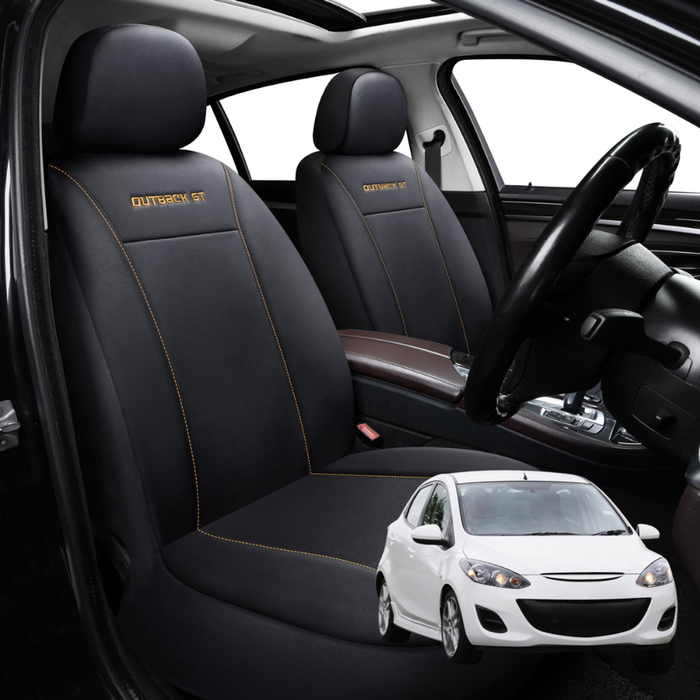 Car Seat Cover for Mazda 2 2007 - 2014 DE - Black-Front Only