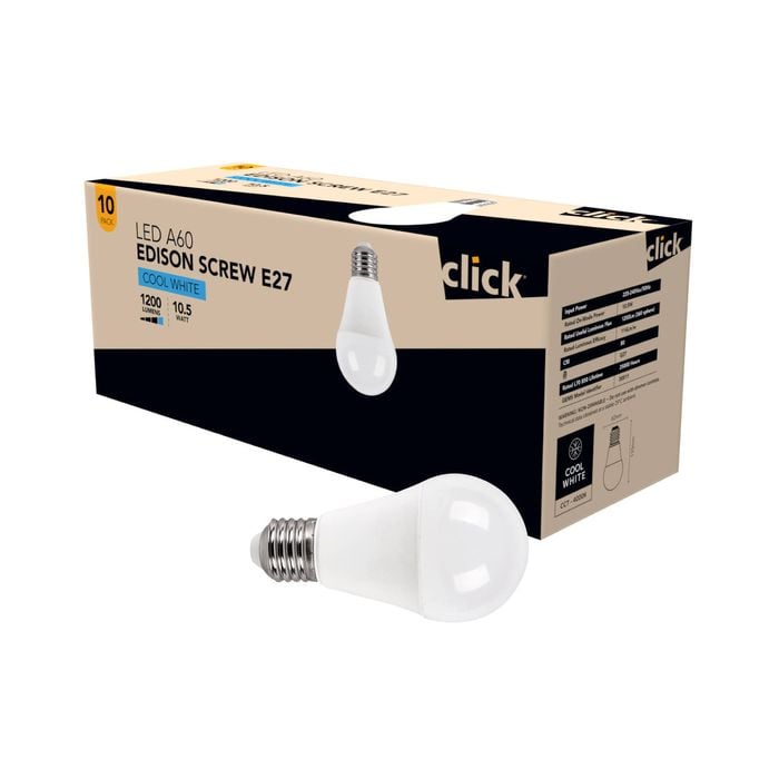 Click A60 ES LED 1250lm Cool White 10.5W Globe - 10 Pack