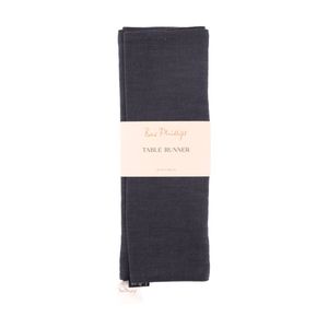 Bas Phillips Linen Tencel Table Runner Kitchen Textile Navy Small 35x150cm