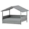 TOPET Rattan Dog House Wicker Indoor Outdoor Pet Bed Dog Cat Calming Beds House