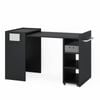 Ufurniture Folding Sewing Machine Table Extendable Craft Table Compact Multi-Purpose Table Side Desk Black