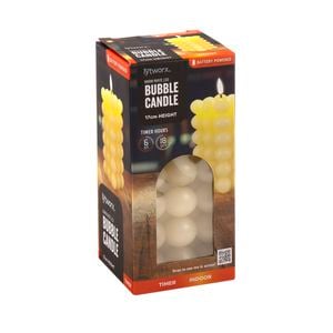 Lytworx 17cm Warm White LED Bubble Candle