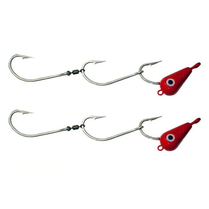2x 30g TT Lures Bait Trolling Size 5/0 Tarpon Hooks Mackeral Rig - Pink