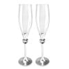 2pc Gibson Gifts Diamond Heart Champagne Flute Glass Set Clear