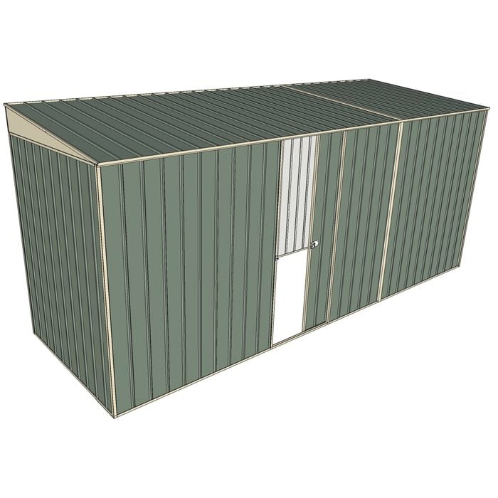 Build-a-Shed 1.5 x 4.5 x 2m Single Sliding Side Door Skillion Shed - Green