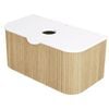CIBO 900mm White Oak Ripple Luxe Vanity With Solid Surface Top