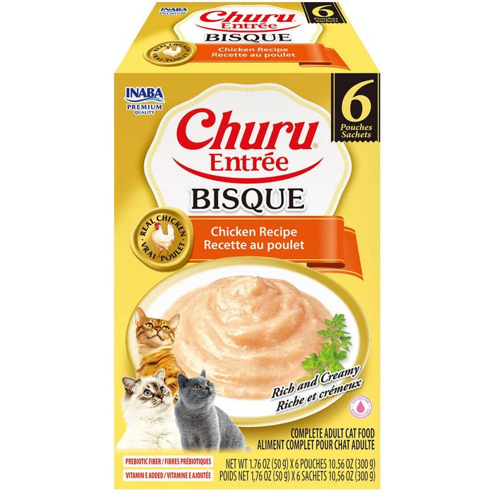 Inaba Churu Entree Bisque Chicken Wet Cat Food 6 x 50g