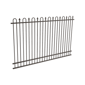 ProtectorAl 2400 x 1800mm Black Aluminium Loop And Spear Pool Fence Panel With Mid Rail