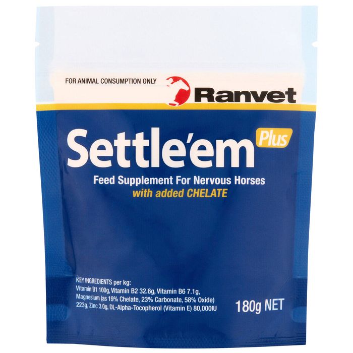 Ranvet Settle Em Plus Feed Supplement for Nervous/Anxious Horses 180g