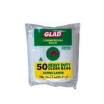 Glad 70l Heavy Duty Clear Garbage Bags - 50pk