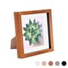 Nicola Spring Acrylic 3D Box Photo Frame with 6" x 6" Mount - 8" x 8"  - Dark Wood