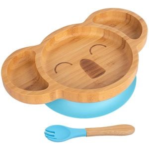 Tiny Dining Bamboo Koala Baby Weaning Plate & Fork Set