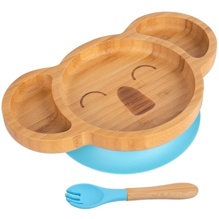 Tiny Dining Bamboo Koala Baby Weaning Plate & Fork Set