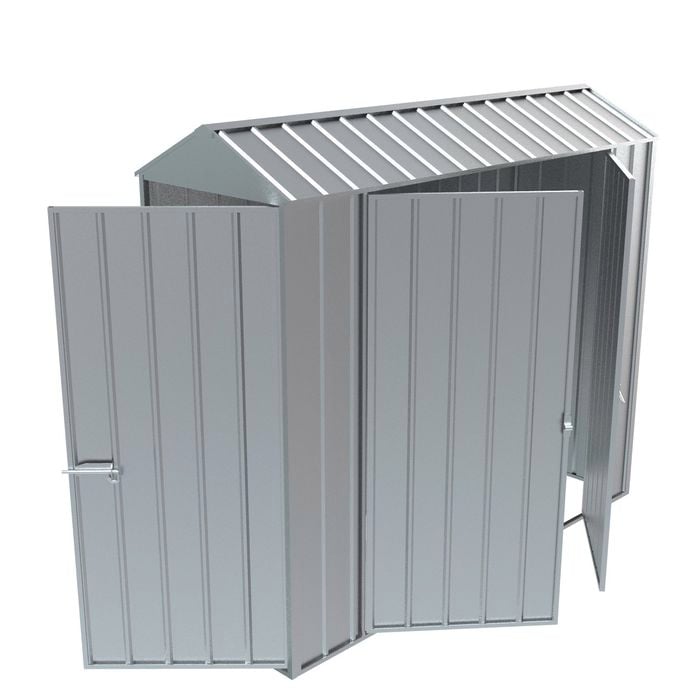 Build-a-Shed  0.8 x 2.3 x 2.1m Gable Double Hinged Side Door Shed - Zinc