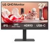 Lg 27' Qhd (2560 X 1440) Ips Display Hdr10 / Srgb 99% (typ.) / 100hz Usb-c (pd 65w) / Daisy Chain / Rj45 Built-in Power