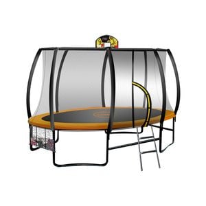 Kahuna Trampoline 8 Ft X 14ft Oval With Basketball Set - Orange