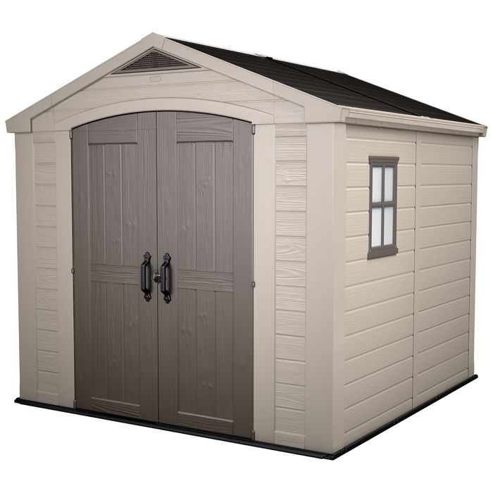 Keter 2.56 x 2.55 x 2.43m Plastic Factor 8 x 8 Garden Shed