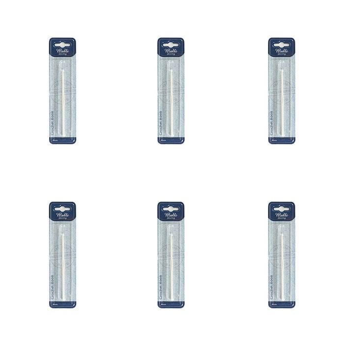 6pk Malli Plastic Crochet Hook/needle Yarn Crafting/knitting Tool 4mm White