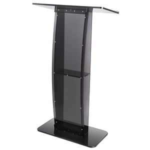Vevor Acrylic Podium Black with Wide Reading Surface and Storage Shelf
