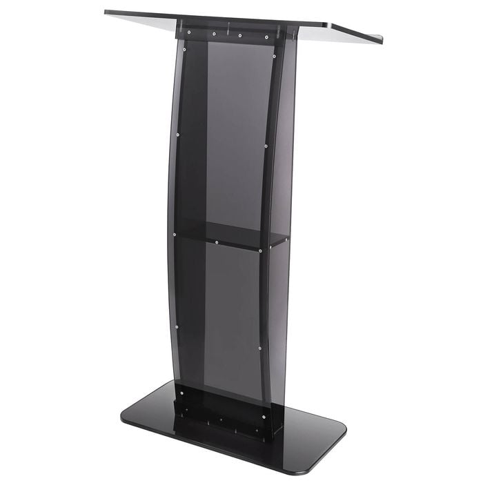Vevor Acrylic Podium Black with Wide Reading Surface and Storage Shelf