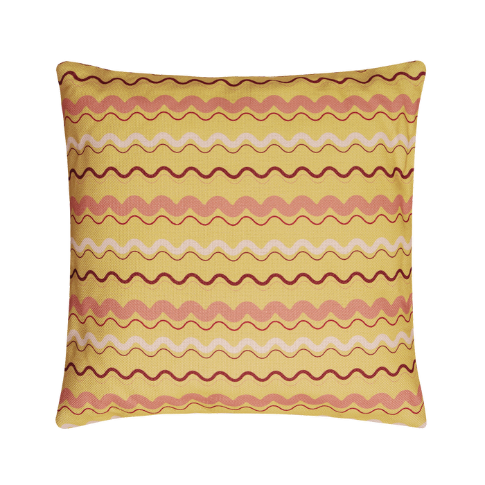 Mimosa 48cm x 48cm Beach Club Squiggle Yellow Outdoor Cushion