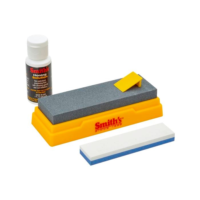 Smith's Combination Bench Stone Kit Includes Honing Solution