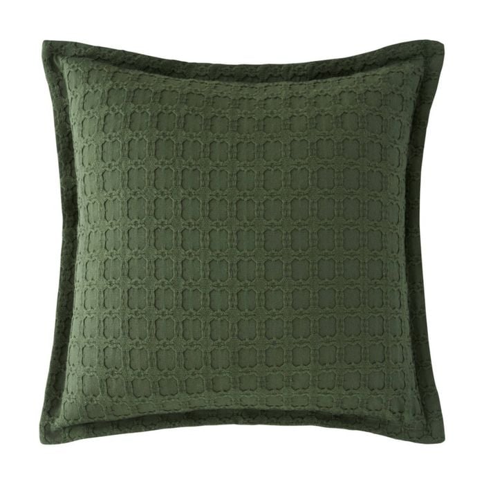 Bianca Mossbury Olive Green Square Textured Cotton Decor Cushion 43x43cm