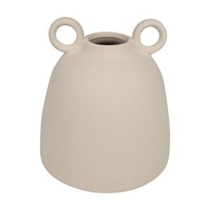 Maine & Crawford Paola 17.5cm Ceramic Textured Flower Vase Home Decor Grey White