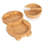 Tiny Dining 3pc Bamboo Penguin Baby Feeding Set with Suction Cup