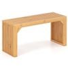 Costway 90cm Outdoor Bamboo Dining Bench Chair Slatted Seat Natural