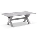 Outdoor Aged Teak Look Tahitian 2.1M Aluminium Dining Table
