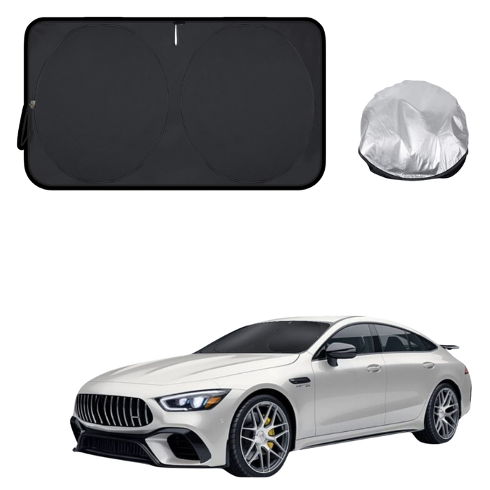 Front Windscreen Sun Shade for Mercedes-Benz AMG GT 2014 - 2022 4-Door Coupe - Standard 150 x 85 cm - Black