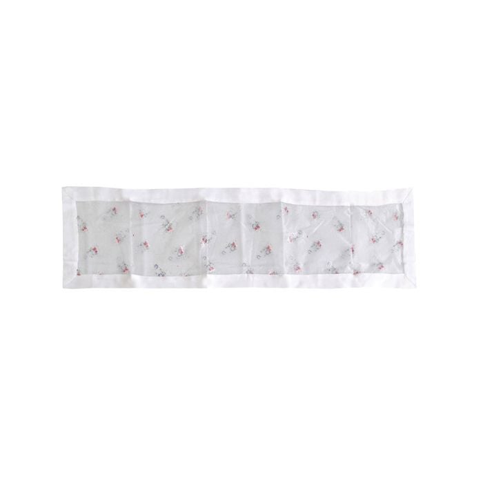 White Silver Candles Sheer Organza Glitter Table Runner 40 x 138 cm Silver